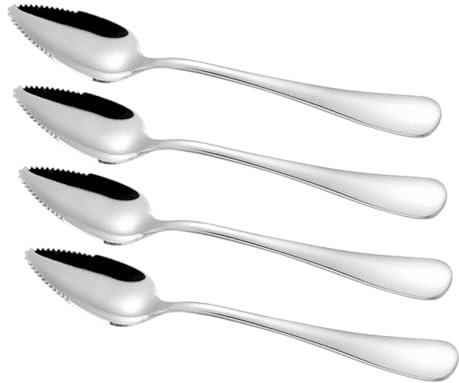 TIDTALEO 4 Teiliges Babynahrungslöffel Set Aus Edelstahl Für Kleinkinder Für Fruchtpüree Grapefruit Babyfütterungszubehör Schablöffel Für Den Heimgebrauch