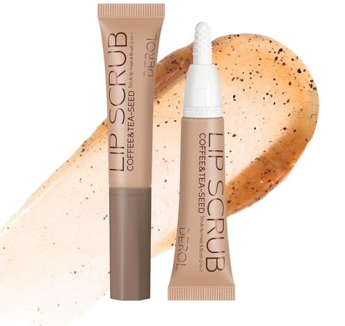 Coffee Lip Scrub Lip Exfoliator - Lippenpeeling für dunkle Lippen Hydrates & Smooth Lips, natürliches Peeling Zucker-Lippenpeeling für rissige und trockene Lippen, Verblassen von Lippenfältchen