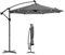 Sekey® Sombrilla solar LED de 300 cm, con luz solar, protección solar UV50+, resistente y estable para el jardín, color gris oscuro