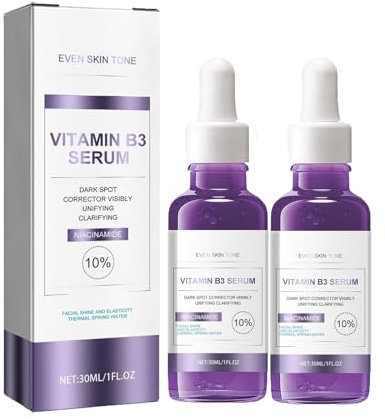 Vitamin B3 Serum, Anti-Aging Gesichtsserum gegen Pigmentflecken, Hautgleichmacher mit Feuchtigkeit und Straffung, für alle Hauttypen (1, 2 pc)
