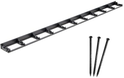 bepco Rasenkante - Pflasterkante 10er Set (LxH: 100 x 2,7cm) - Flexible & Robustes Gartenabgrenzung für Rasen, Beet und Pflaster, mit 30 Kunststoff-Erdanker