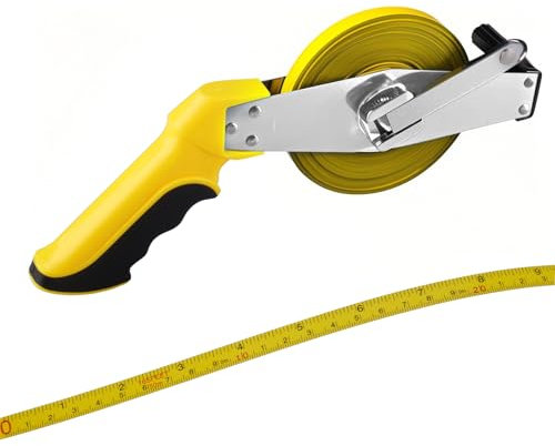 suaywo Rollbandmaß 50 m Stahl Maßband Genauigkeitsorientiertes Messwerkzeug Langes Maßband mit Griff Hohe Präzision Bandmaß Professionelles Messwerkzeug für Handwerker und DIY-Enthusiasten