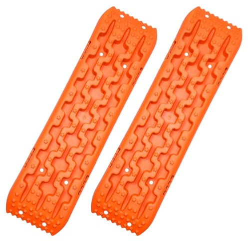 Sandbleche Offroad,2 Stücke Anfahrhilfe,2er-Set Traktionshilfe Aus Nylon,Sandbleche wohnmobils,10T Last, Offroad Zubehör,104.5 X 28.5 X6cm Für PKW LKW Geländewagen wohnmobils,Orange