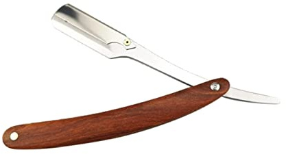 SHERCHPRY Gerader Metall Rasiermesser Vintage Rasierer Herren für Bart Koteletten Reise mit Schutzvorrichtung Handrasierer Barber Salon Rasiermesser