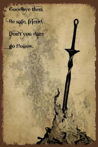 FJQWKLF Metallblechschilder „Hollow Bonfire Dark Scary Souls, Metallkunst-Poster, Geschenk, Home Cafe Bar, Wanddekoration, Zimmertür-Zubehör, Geschenkplaketten, 20,3 x 30,5 cm