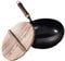 Folpus Wok de Hierro, sartén, Mango ergonómico, Fondo Plano, sartén Wok pequeña para cocinar Abierto, Todo Tipo de cocinas, 30 Centimetros