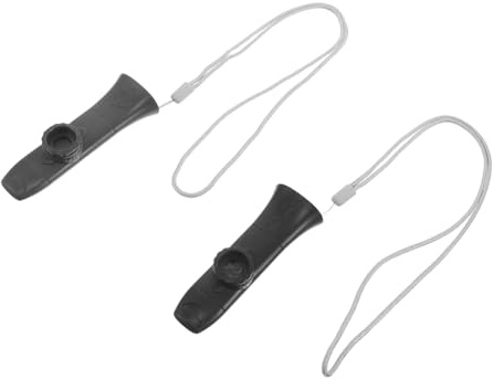 Kazoo Pfeife 2 Stück, Professionelles Instrument für Anfänger | Schwarz und Grau, Kunststoff und Polyesterfaser, für Partys und Outdoor Treffen, Klassisches Duo Design