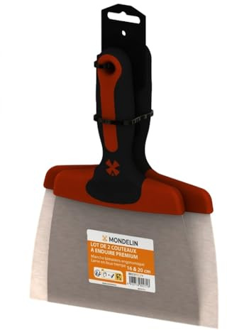 Lot de 2 Couteaux à Enduire Premium 16 + 20 cm - Lames Acier Inoxydable - Poignée Confort Ergonomique - Finition Professionnelle