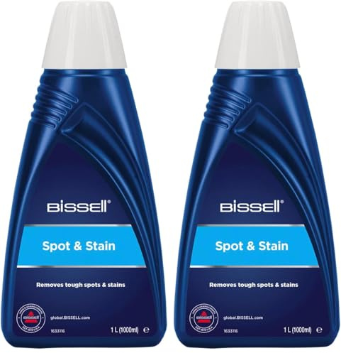 BISSELL Spot & Stain Reinigungslösung für BISSELL SpotClean Geräte, 1 l, entfernt Flecken und Verschmutzungen aus Teppichen und Polstern, 1084N (Packung mit 2)