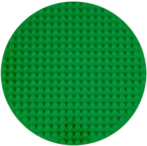 Premium Big Briks Green 12.5 Diameter Circle Stackable Baseplate - Compatible with LEGO DUPLO Baseplates | COmpatible with DUPLO Bricks – Large Pegs Only
