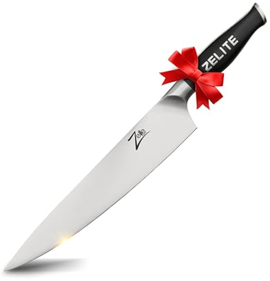 Zelite Infinity Coltello da Cucina da 25 cm - Serie Comfort-Pro - Acciaio Inossidabile Tedesco ad Alto Tenore di Carbonio – Coltello Professionale - Affilatura a Rasoio, Super Confortevole