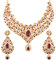 Touchstone indisch Bollywood traditionelles Blumenthema weißer Strass und bonbonroter Faux-Rubin-Braut-Designer-Schmuck-Halskettenset für Frauen in antikem Goldton