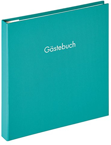 walther design Gästebuch petrolgrün 26 x 25 cm mit Prägung und Spiralbindung, Fun GB-206-K