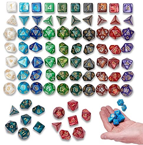 The Twiddlers - 140 Dadi di Dungeons & Dragons in 7 Colori - Ottimi per Giochi da Tavolo
