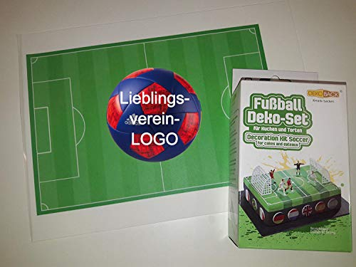 Tortenaufleger DekoSet + Fußballfeld 25x17cm mit Wunschverein