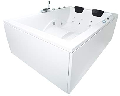 Doppel Whirlpool Badewanne Olymp Basic MADE IN GERMANY 180 x 130 cm Ausführung rechts mit 16 Massage Düsen + LED + dhW + MIT Armaturen Eckbadewanne rechts oder links Eckwanne günstig