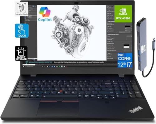 Lenovo ThinkPad P15v Gen 3 15,6 FHD Touchscreen Mobile Workstation (NVIDIA RTX A2000, Intel 14-Core i7-12800H, 64GB DDR5 RAM, 2TB SSD) Laptop per ingegneri, designer, IST Hub, Win 11 Pro, AI Copilot