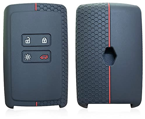 Venus-David Silikon Autoschlüssel Case Cover Schlüsseltasche, passend für Renault Megane Captur Zoe Espace 5 Clio Arcan Arkana Kadjar Dacia Logan,schwarz