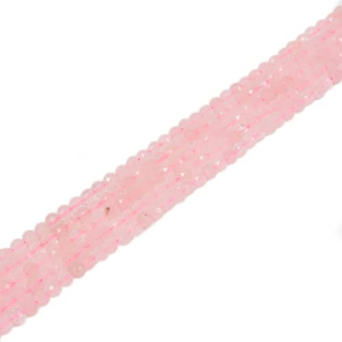 Rose Quartz 4mm Faceted Round Beads Loose Beads 16 Inch for Jewelry Making Beads