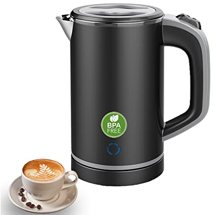 MiliPow 800ML Reisewasserkocher, 5 Minuten schnelles Kochen, Tragbarer Wasserkocher, Mini Camping Wasserkocher, Reise Wasserkocher, Leise, Teekanne aus Edelstahl (Schwarz)