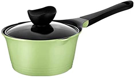 YQBUER Wok Ceramic Pan Non Stick Pot Milk Pot Kitchen Induction Cooker 7-inch Soup Pot Cooking Pot Sauce Pot (Color : Green)