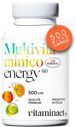 Multivitaminico Completo con Minerali (Dura 1 anno e 4 mesi) 500 Compresse Super Assorbibili Grazie al Processo Avanzato di Micronizzazione, Massimo Dosaggio di Vitamine, Utile Per Tutta la Famiglia.