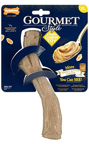 Nylabone Giocattolo da masticare per cani, con aroma extra di burro di arachidi, extra large, per cani oltre i 23 kg