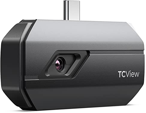 TOPDON TC001 Cámara Térmica Profesional para Android, 512x384 TISR Alta Resolución Cámara Termográfica Infrarroja, Rango de medición de la temperatura -20℃ a 550℃, Precisión 0.1℃ (Gris Espacial)