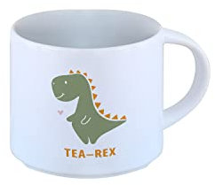Odernichtoderdoch Tasse „Tea-Rex“ - Kaffeebecher aus Keramik mit Motiv - Volumen 0.4 l weiß