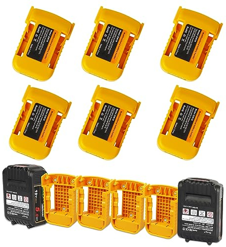 QUPERR 6 Pack Battery Holder Mounts, Battery Mount Hanger Battery Storage Rack Battery Dock Holder Compatible with Dewalt 18V Battery DCB184 DCB182 DCB181 Etc.
