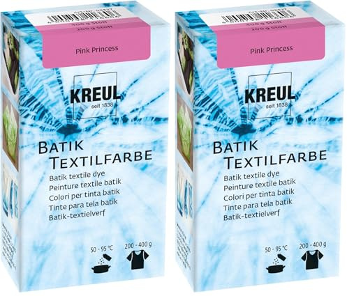 KREUL 98527-Tinte Pink Princess, 70 g, Polvo de Color para Batik y teñido de Textiles, Standard (Paquete de 2)
