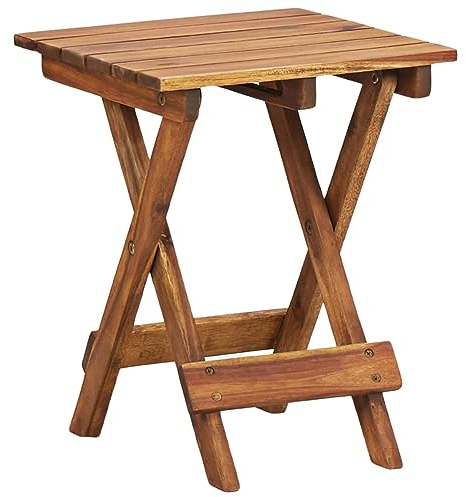 JUNZAI Blumenständer, Pflanzenständer, Pflanzenregal, Blumenregal, Blumentisch, Pflanzenbank, 30×30×38 cm Massivholz Akazie