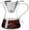 COFISUKI Pour Over Coffee Maker - Elegant Drip Coffee Maker with Reusable Stainless Steel Filter/Dripper, Lead-Free Borosilicate Glass Coffee Carafe for 1-2Cup (400ml/13.5oz)