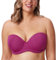 DELIMIRA Donna Reggiseno Senza Spalline Push Up Invisibile Taglie Forti Multiuso con Ferretto Coppe Modellate Magenta Viola 7E