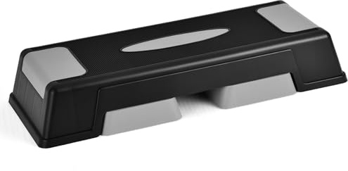 KOMFOTTEU Aerobic Stepper höhenverstellbar in 3 Stufen, Fitnessbrett Stepbrett für Training, Cardio-Übungsschritt rutschfest, Steppboard Trainingsbrett 150kg belastbar, 71x28x12/17/22 cm