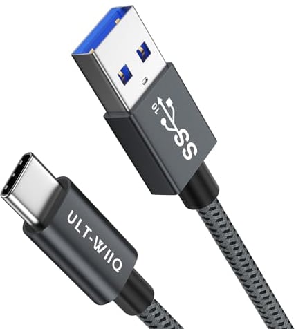 USB A auf USB C Kabel 10Gbps, USB C PD QC 3.0 Schnellladekabel, USB C 3.1 Datenkabel für iPhone 16/15 Pro Max, Dashcam Auto, iPad, Tablet, S24 S23 S22, SSD, Power Bank, Android Auto, CarPlay (50cm)
