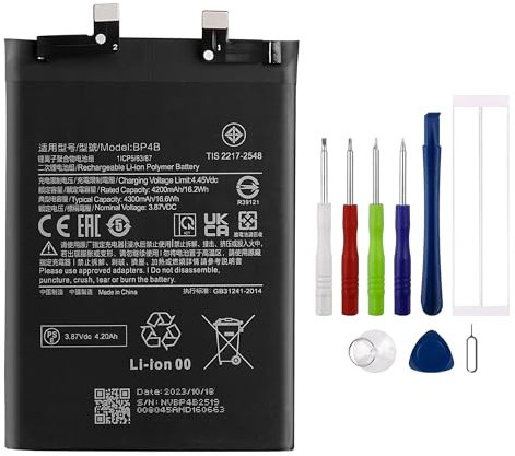 Swark Akku BP4B 4200mAh Kompatibel mit Xiaomi 12 Lite 2203129G Replacement Battery with Tools