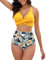 JASAMBAC Badeanzug Damen Bauchweg Sexy, Bikini Damen Set, Twsit Cross Push Up Bikini-Oberteil Und High Waist Bikini-Unterteile, Weiche Hochwertige Bademode BadeanzüGe FüR Strand