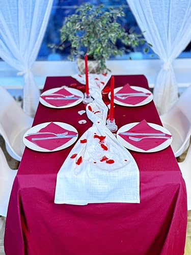 unendlich schoen – Komplett-Set Tischdecke und Tischläufer mit Dekoration für Antrag Verlobung Hochzeit Valentinstag Muttertag (2-4 Personen, Tischset Romantik)