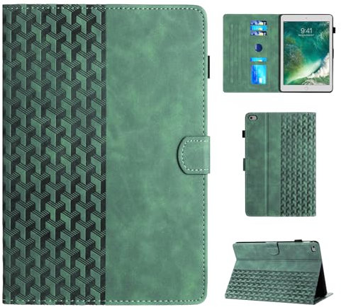 Hülle für iPad 9.7 Zoll 6. Generation 2018/5. Generation 2017 /iPad Air 1/2, Multi-Winkel Folio Schutzhülle mit Auto Schlaf/Wach Tablette Hülle für iPad 9.7 Zoll 2018/2017(6./5.Generation), Grün