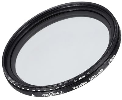 sourcing map ND2-400 Lens Filter Variable Neutral Density Lens Filter 55mm Circular ND Filter Grayscale Filter for Camera Photography Lens