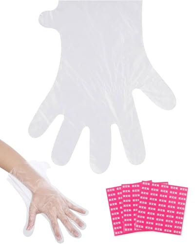 KGDUYC 100 unidades de guantes de parafina transparentes para tratamientos de cera en spas. Perfectos para salones de belleza y cuidado de manos.