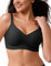 CLOSEMATE Bras for Women V Neck Comfort T-Shirt Bralette for Women Wireless No Underwire with Extra Bra Extender 32 34 36 38 40 42(Black, Size 3X-Large)