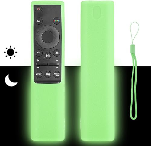 Custodia per Telecomando in Silicone Compatibile Con Samsung Smart TV BN59-01358B BN59-01363J BN59-01363B BN59-01311B Telecomando Copertura Protettiva Antiurto Con Verde Fluorescente e Cordino