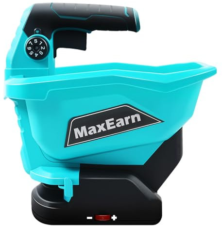 MaxEarn Düngerstreuer für Makita 18V Lithium-Akku, Verstellbare Streubreite, Tragbar Handstreuer ideal für Rasensaat, Dünger, Streusalz, deckt bis zu 8.000 sq. ft.