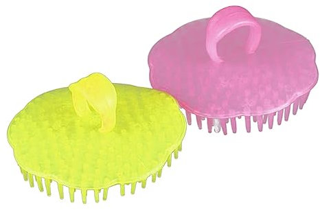 COLLBATH Kopfhaut Massagebürste 2 Stück Weiche Duschbürste Peelingbürste Für Shampoo Haarpflege Kopf Und Körpermassagegerät Zufallsfarbe