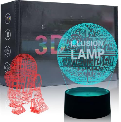 Deluisho 3D Night Light, S W 3D Lamp, 3D Illusion Night Light for Kids, Great Gift for Children and Science Fiction Enthusiasts, Essential for Home Decoration, 5V USB Power Supply