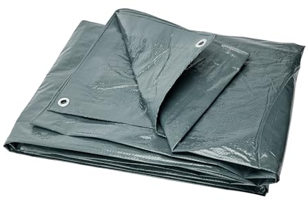 Garronda 3x5 m 120g/m² Abdeckplane Tarp Plane wasserdicht Grau GD-0162 | Reißfeste PP-Gewebeplane mit Ösen, UV-beständig und schimmelresistent, für Gartenmöbel, Auto, Holz und Geräte
