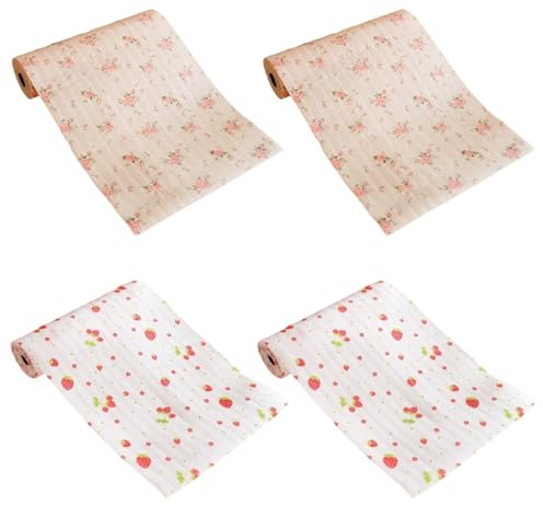 4 Pack Kitchen Drawer Liners 2 Sizes Total 30cm*1000cm Waterproof Kitchen Cupboard Liner Non Slip Lining Paper for Drawers Bedroom Closets Wardrobe Shelves Dresser Shelf Shoe Cupboard
