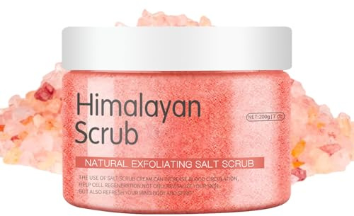 Peelings für den Körper von Frauen – 200 g Duschgel mit natürlichem Salz – Peeling für die Dusche, für abgestorbene Haut, Glanz, Schönheit, Bad, Hände, Füße, Rücken, Knie, Spa, Alltag